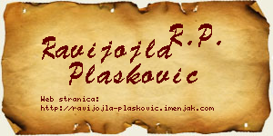 Ravijojla Plasković vizit kartica